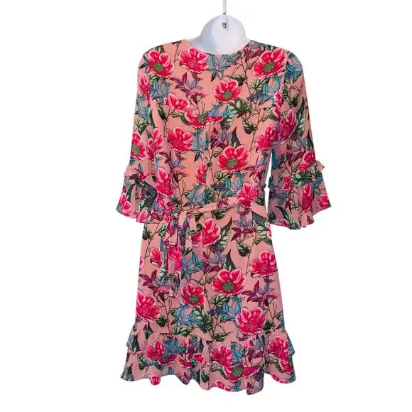 For Love And Lemons Churro Mini Dress in Pink Flamenco XS - Picture 4 of 12